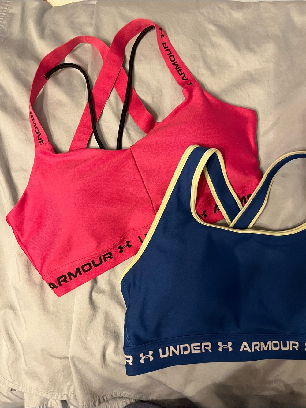 Under Armour Women’s Pink & Navy Crossback Sports Bras - Bundle of Two - XL